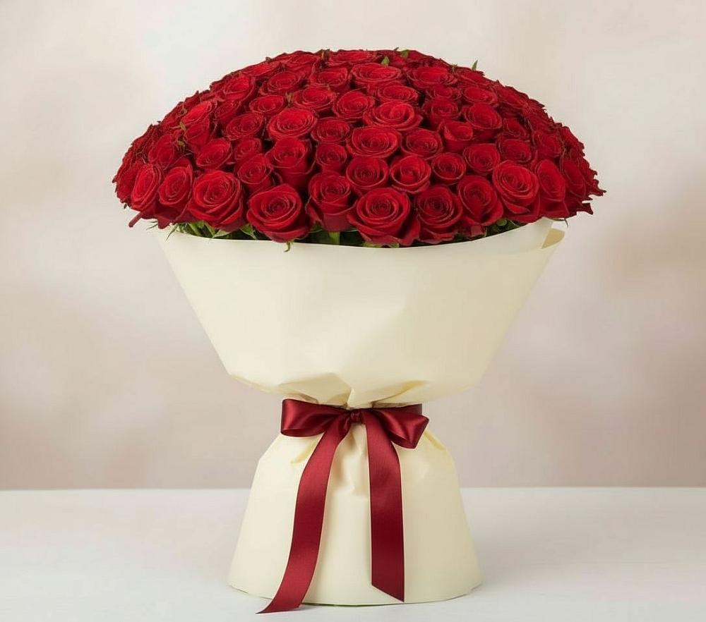 Букет 101 Красная роза Милано в Анастасиевской