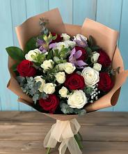 Букет цветов из:  Розы и Альстромерии #REPLACE_PRED# Анастасиевской
