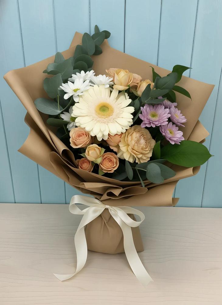 Букет цветов из: Герберы и Хризантемы в Анастасиевской