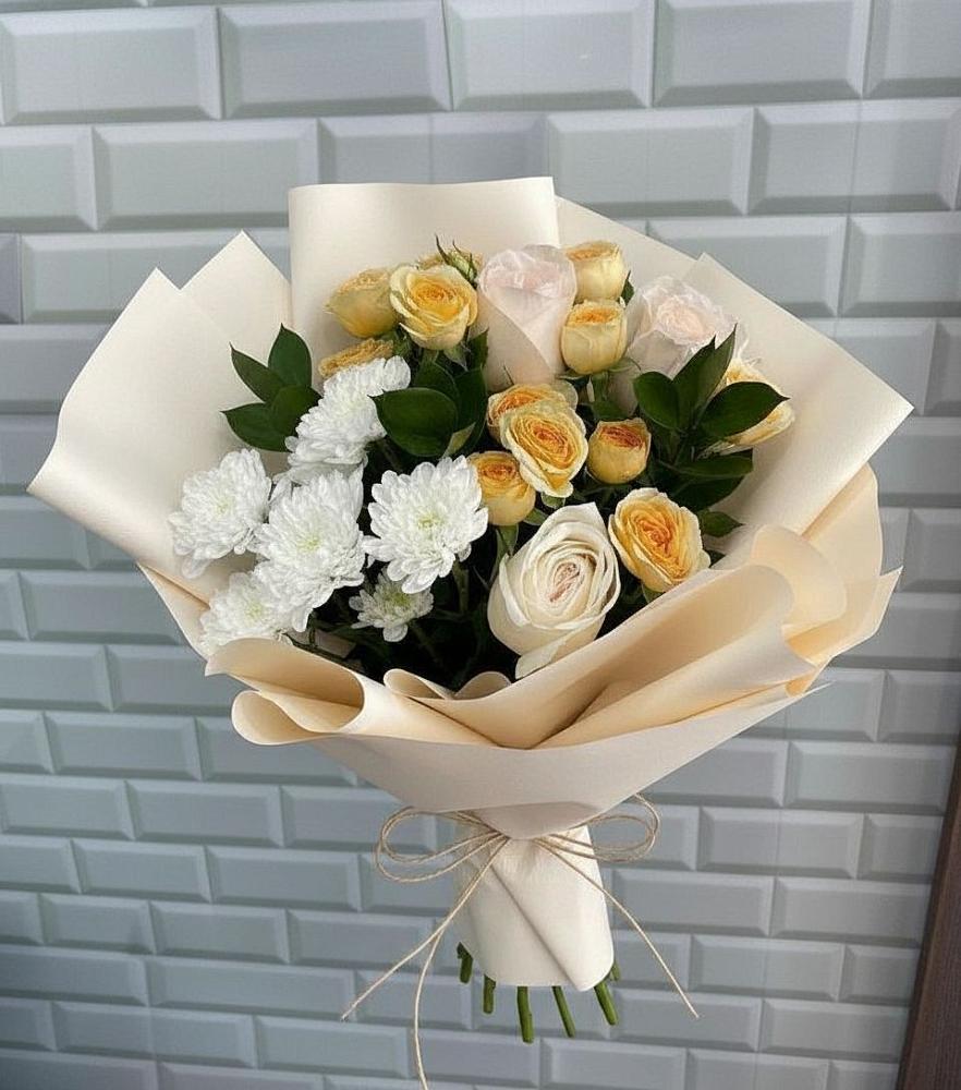 Букет цветов из: Розы и Хризантемы в Анастасиевской