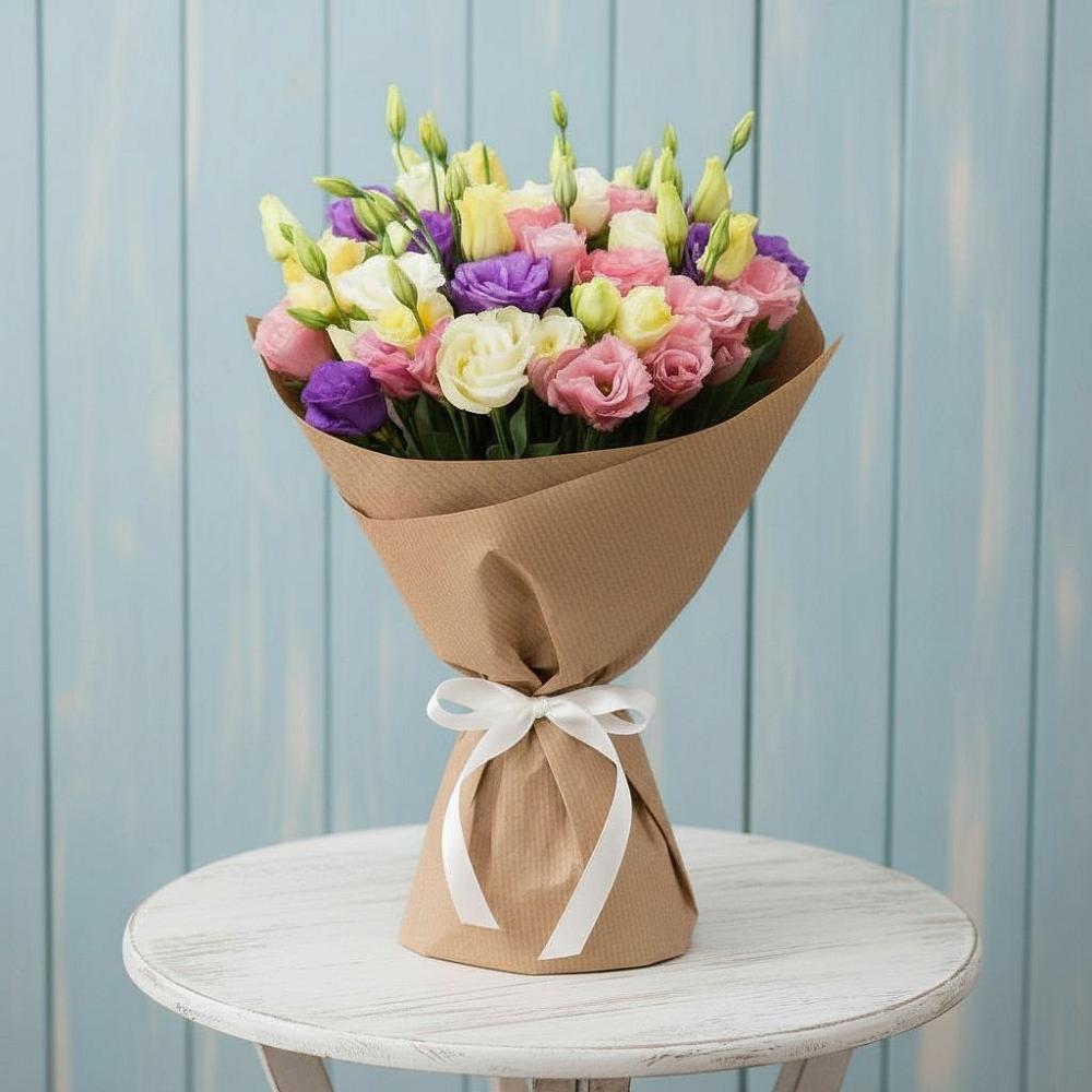 Букет цветов из: Лизиантусы в Анастасиевской