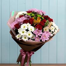 Букет цветов из:  Розы, Хризантемы и Альстромерии в Анастасиевской