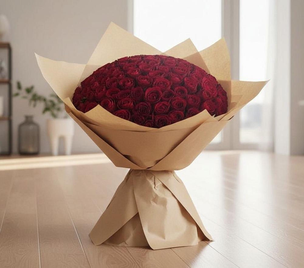 Букет 101 Красная роза в Анастасиевской