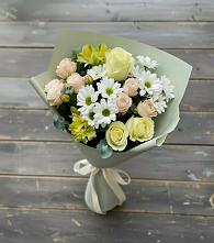 Букет цветов из:  Альстромерии, Розы и Хризантемы #REPLACE_PRED# Анастасиевской