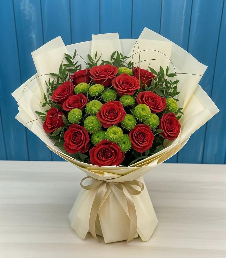 Букет цветов из: Розы и Хризантемы в Анастасиевской