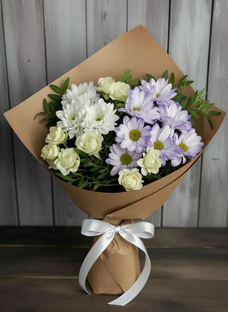 Букет цветов из: Хризантемы и Розы в Анастасиевской